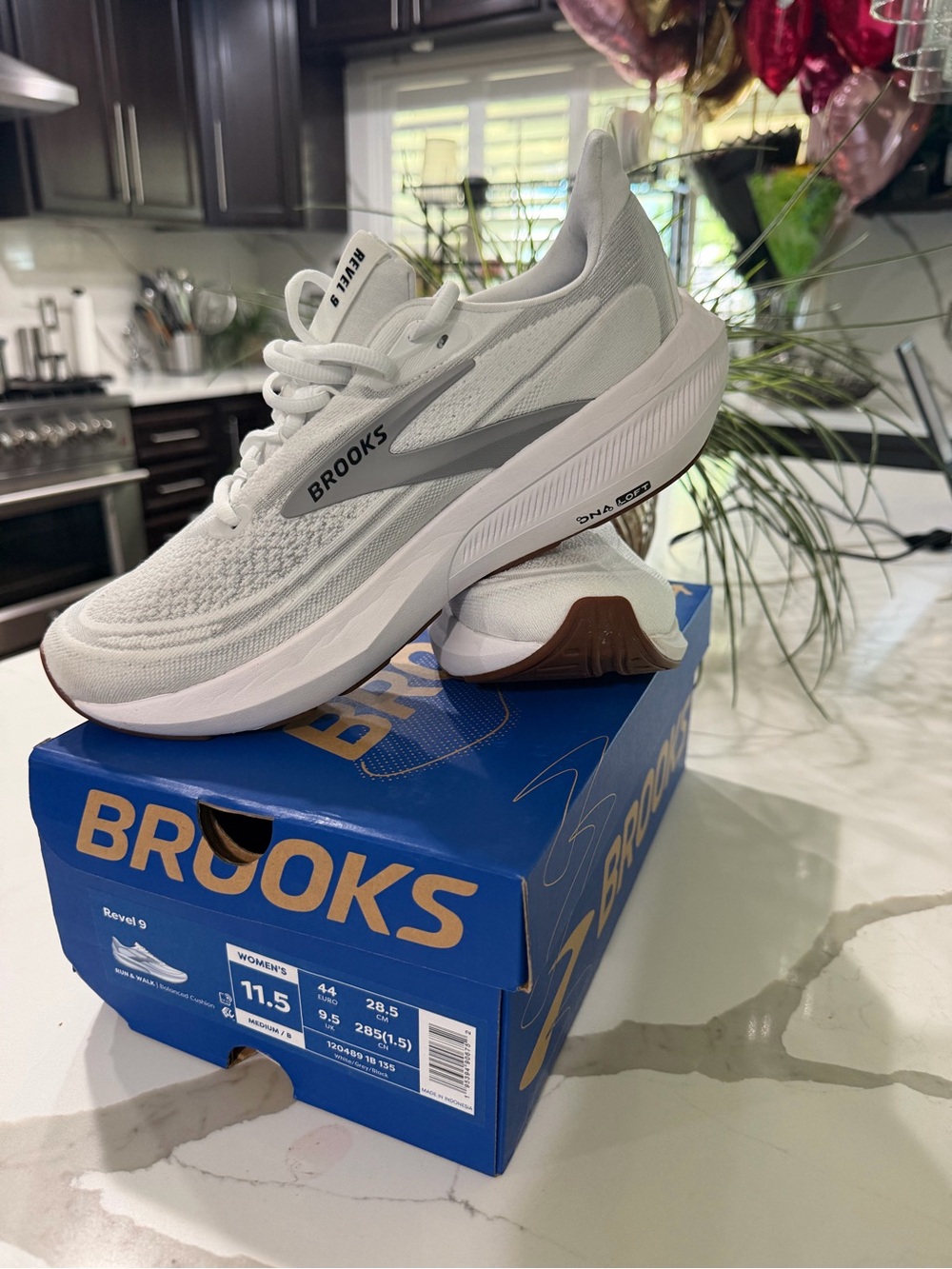 Brooks White and Gray Running Shoes